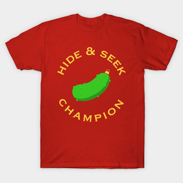 Christmas Pickle Hide and Seek Champion T-Shirt by Huhnerdieb Apparel